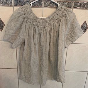 A New Day brand short sleeve/shoulder shirt. White and gray.